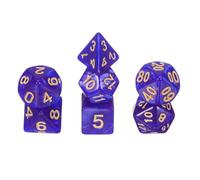 sourcing map Polyhedral Dice Set, 7 Pcs Acrylic Dice for Role Playing Table Games Tabletop Gaming Accessories, Pearlescent Purple