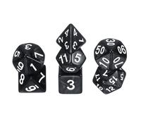 sourcing map Polyhedral Dice Set, 7 Pcs Acrylic Dice for Role Playing Table Games Tabletop Gaming Accessories, Pearl Pattern Black