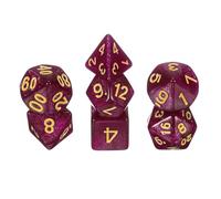 sourcing map Polyhedral Dice Set, 7 Pcs Acrylic Dice for Role Playing Table Games Tabletop Gaming Accessories, Sparkling Red