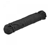 sourcing map Polypropylene Rope Braid Cord 25M/82ft 1/4" Black for Indoor Outdoor Camping Clothes Line