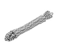 sourcing map Polypropylene Rope Diamond Braid Nylon Cord 1/4" 50ft/15m High Strength for Indoor Outdoor Camping Boating Clothes Line - 6mm,White/Black