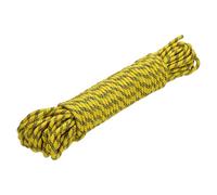 sourcing map Polypropylene Rope Diamond Braid Nylon Cord 1/4" 98ft/30m High Strength for Indoor Outdoor Camping Boating Clothes Line - 6mm,Yellow/Black