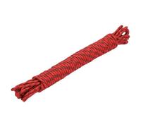 sourcing map Polypropylene Rope Diamond Braid Nylon Cord 3/8" 50ft/15m High Strength for Indoor Outdoor Camping Boating Clothes Line - 9mm,Red/Black