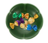 sourcing map Porcelain Serving Dish, 11cm Small Ceramic Candy Plate with Cloud Pattern Petal Shape Decorative Bowl for Wedding Party Household Living Room Candy Snack Plate, Green
