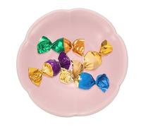 sourcing map Porcelain Serving Dish, 11cm Small Ceramic Candy Plate with Cloud Pattern Petal Shape Decorative Bowl for Wedding Party Household Living Room Candy Snack Plate, Smoke Powder