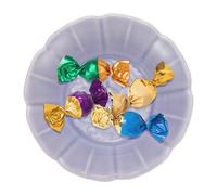 sourcing map Porcelain Serving Dish, 11cm Small Ceramic Candy Plate with Lotus Pattern Petal Shape Decorative Bowl for Wedding Party Household Living Room Candy Snack Plate, Purple