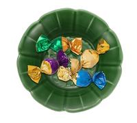 sourcing map Porcelain Serving Dish, 11cm Small Ceramic Candy Plate with Lotus Pattern Petal Shape Decorative Bowl for Wedding Party Household Living Room Candy Snack Plate, Green