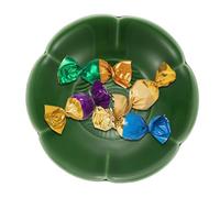 sourcing map Porcelain Serving Dish, 11cm Small Ceramic Candy Plate with Water Pattern Petal Shape Decorative Bowl for Wedding Party Household Living Room Candy Snack Plate, Green