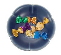 sourcing map Porcelain Serving Dish, 11cm Small Ceramic Candy Plate with Water Pattern Petal Shape Decorative Bowl for Wedding Party Household Living Room Candy Snack Plate, Dark Blue