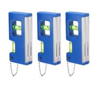sourcing map Portable Magnetic Level with Keychain Blue 3 Pack | Mini Bubble Acrylic Spirit Levels Little Horizontal Vertical Measuring Layout Tools for Industrial Carpentry Picture Frame