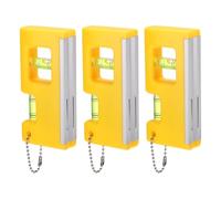 sourcing map Portable Magnetic Level with Keychain Yellow 3 Pack | Mini Bubble Acrylic Spirit Levels Little Horizontal Vertical Measuring Layout Tools for Industrial Carpentry Picture Frame