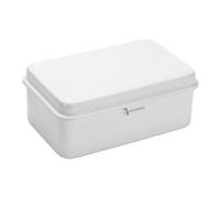 sourcing map Portable Steel Tool Box, 7.5" x 4.7" x 2.4" with Metal Latch Trunk Tool Storage Box Metal Organizer Mountain Toolbox for Garage Warehouse Workshop Household, White