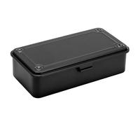 sourcing map Portable Steel Tool Box, 7.6" x 3.7" x 1.9", Black | Tool Storage Box with Metal Latch Trunk Metal Organizer Mountain Toolbox for Garage Warehouse Workshop Household