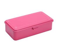 sourcing map Portable Steel Tool Box, 7.6" x 3.7" x 1.9" with Metal Latch Trunk Tool Storage Box Metal Organizer Mountain Toolbox for Garage Warehouse Workshop Household, Rose Red