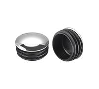 sourcing map Post End Cap Cover, 4pcs 50mm(2") Fence Post Cap Steel Head Round Pipe Tube Cover Insert Plug for Guardrail Railing, 48x24mm(IDxH)