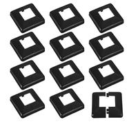 sourcing map Post Skirt, 12pcs 50x50mm/2"x2" Plastic Split Style Post Base Cover Trim Skirt for Fence Stair Handrail Railing Porch, 113x113mm/4.4"x4.4"(Overall)