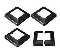 sourcing map Post Skirt, 4pcs 100x100mm/3.94x3.94" Plastic Split Style Post Base Cover Trim Skirt for Fence Stair Handrail Railing Porch