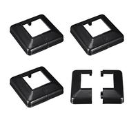 sourcing map Post Skirt, 4pcs 60x60mm/2.36x2.36" Plastic Split Style Post Base Cover Trim Skirt for Fence Stair Handrail Railing Porch