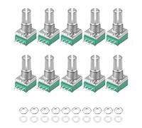 sourcing map Potentiometer B10K Ohm Variable Resistors Single Turn Rotary Carbon Film Taper RV097NS 10pcs