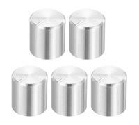 sourcing map Potentiometer Control Knob 6mm D Type Shaft Electric Guitar Power Amplifiers Stereos, Bass 180 Degrees 6x10x10mm Aluminum Plastic Knobs Silver 5PCS