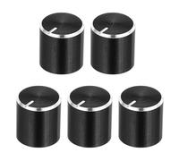 sourcing map Potentiometer Control Knob 6mm D Type Shaft Electric Guitar Power Amplifiers Stereos, Bass 180 Degrees 6x10x10mm Aluminum Plastic Knobs Black 5PCS