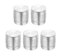 sourcing map Potentiometer Control Knob 6mm D Type Shaft Electric Guitar Power Amplifiers Stereos, Bass 180 Degrees 6x17x17mm Aluminum Plastic Knobs Silver 5PCS