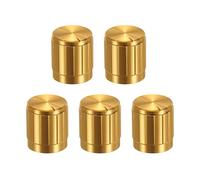sourcing map Potentiometer Control Knob ABS Guitar Knob for 6mm D Type Shaft Electric Guitar Power Amplifiers Stereos,Bass 180 Degrees Aluminum Plastic Knob Gold 5PCS