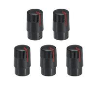 sourcing map Potentiometer Control Knob ABS Guitar Knob for 6mm D Type Shaft Electric Guitar Power Amplifiers Stereos,Bass Volume Tone 180 Degrees Rotary Knob Black Red 5PCS
