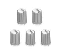sourcing map Potentiometer Control Knob ABS Guitar Knob for Electric Guitar Power Amplifiers Stereos,Bass Volume Tone 6mm D Type Shaft 270 Degrees Grey White 5PCS