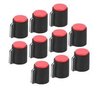 sourcing map Potentiometer Knobs Bakelite 13x15.5mm Volume Control Knob Cap for Guitar Bass,Volume Control,Mechanical Switch, Appliances,Audio 6mm Hole with 10pcs Set Screw Black Red 10PCS