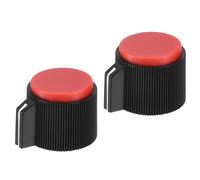 sourcing map Potentiometer Knobs Bakelite 19x16mm Volume Control Knob Cap for Guitar Bass,Volume Control,Mechanical Switch, Appliances,Audio 6mm Hole with 2PCS Set Screw Black Red 2PCS Handle