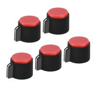 sourcing map Potentiometer Knobs Bakelite 19x16mm Volume Control Knob Cap for Guitar Bass,Volume Control,Mechanical Switch, Appliances,Audio 6mm Hole with 5PCS Set Screw Black Red 5PCS Handle