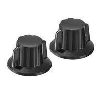 sourcing map Potentiometer Knobs Bakelite 30x18.5mm Volume Control Knob Cap for Guitar Bass,Volume Control,Mechanical Switch, Appliances,Audio 6mm Hole with 4pcs Set Screw Black 2PCS