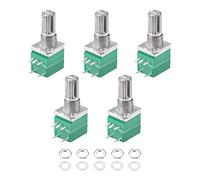 sourcing map Potentiometer With Switch B10K Ohm Variable Resistors Single Turn Rotary Carbon Film Taper RV097NS 5pcs