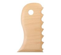 sourcing map Pottery Ribs Trimming Tools Pottery Profile Rib Wooden Foot Shaper Wave Pattern Design Texture Rib Beech Wood for Carving Ceramics Clay