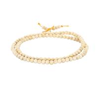 sourcing map Prayer Beads Bracelet, 6mm Dia 108 Natural Wooden Bead Mala Bracelets Link Wrist with Bag for Men Women Beaded Stretch Crafts Bangle, Golden Bamboo Color