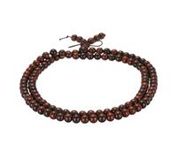 sourcing map Prayer Beads Bracelet, 6mm Dia 108 Natural Wooden Bead Mala Bracelets Link Wrist with Bag for Men Women Beaded Stretch Crafts Bangle, Red Sandalwood Color