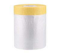 sourcing map Pre-Taped Masking Film, 21.7 in x 75 Ft, Plastic Drop Cloth with Low-Tack Painters Tape for Painting Protection
