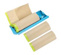 sourcing map Pre-Taped Masking Paper with Dispenser 11.8" x 39ft Brown Paper High-Tack Tape Painters Film for Painting Automotive Floor Protection and Covering 3 Rolls