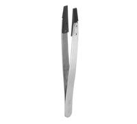 sourcing map Precision Ceramic Tweezer ESD-250 4.6" Stainless Steel Tweezers Straight Flat Anti-Static Non-Magnetic Heat Resistance Head Industrial Precision Tweezer for Jewelry Electronics
