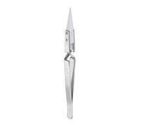 sourcing map Precision Reverse Ceramic Tweezer 5.59"x0.35" Straight Tips Heat Resistant Non Conductive for Electronics Soldering Tool, Silver Tone