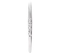sourcing map Precision Tweezers 140mm Straight Pointed Hollow Anti-Slip Stainless Steel Craft Professional Tweezer for Replace Precision Parts Technology Industrial Electronics