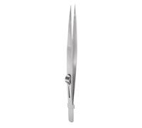 sourcing map Precision Tweezers 165mm Straight Pointed with Slide Locking Stainless Steel Craft Professional Tweezer for Replace Precision Parts Technology Industrial Electronics