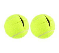 sourcing map Precut Walker Tennis Balls, 2Pcs - Tennis Balls for Chairs, Tennis Table Leg Covers, Felt Pad Glide Balls for Furniture Legs Floor Protection (Yellow)