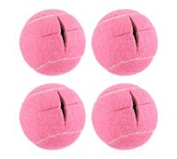 sourcing map Precut Walker Tennis Balls, 4Pcs - Tennis Balls for Chairs, Tennis Table Leg Covers, Felt Pad Glide Balls for Furniture Legs Floor Protection (Pink)