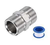 sourcing map Pressure Washer Adapter, M22 15mm Male to M22 15mm Male Quick Connect Fittings Stainless Steel Swivel Adapter with Sealant Tape for Pressure Power Washers Hose