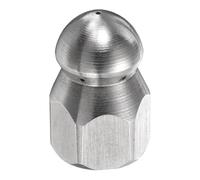 sourcing map Pressure Washer Sewer Nozzle 1/8" PT Orifice 5000 PSI Stainless Steel Drain Blaster Rotating Button Nose Fixed Cleaning Water Hose Jet for Drain Cleaning Hose