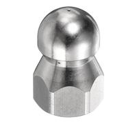 sourcing map Pressure Washer Sewer Nozzle 3/8" NPT Orifice 5000 PSI Stainless Steel Drain Blaster Rotating Button Nose Fixed Cleaning Water Hose Jet for Drain Cleaning Hose