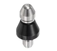 sourcing map Pressure Washer Sewer Nozzle 3/8" Quick Connect 5000 PSI Stainless Steel Drain Blaster Rotating Button Nose Fixed Cleaning Water Hose Jet for Drain Cleaning Hose