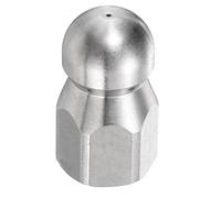 sourcing map Pressure Washer Sewer Nozzles 1/4" NPT Orifice 5000 PSI Stainless Steel Drain Blaster Rotating Button Nose Fixed Cleaning Water Hose Jet for Drain Cleaning Hose
